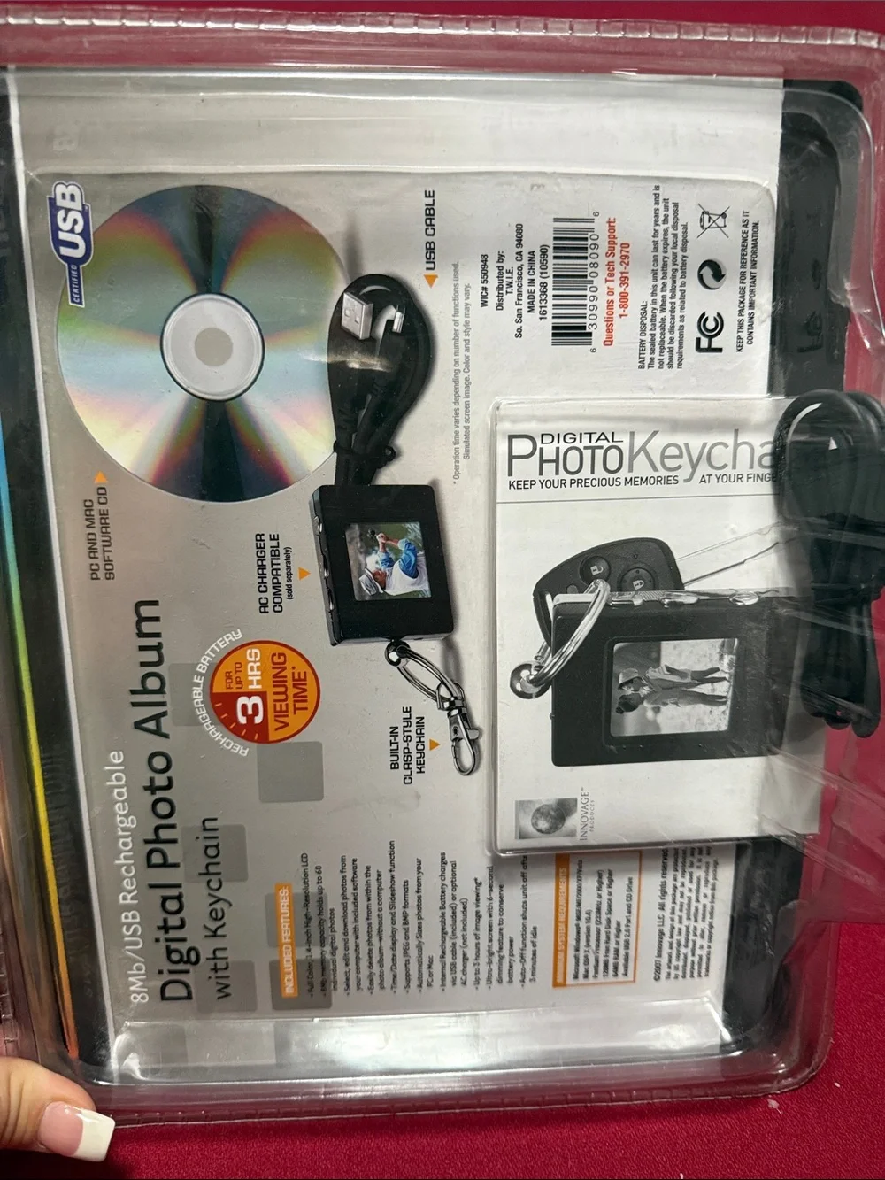 Digital Photo Album Keychain - Black